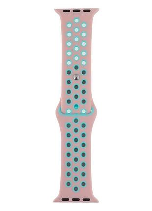 Ремешок для apple watch band silicone nike + protect case 38 / 40mm розово-бирюзовый