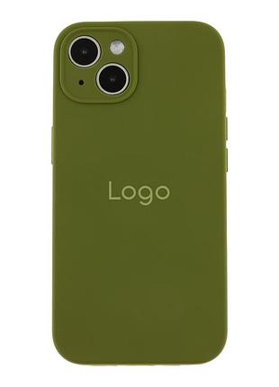 Чохол silicone case full із захистом камери для iphone 13 army green