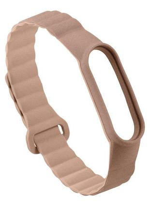 Силиконовый ремешок silicone link xiaomi mi band 3/mi band4/mi band 5 /mi band 6/ mi band 7 pink sand/stone