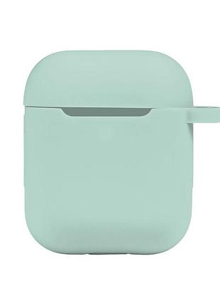 Чехол с карабином silicone case airpods 1 / airpods 2 sea blue