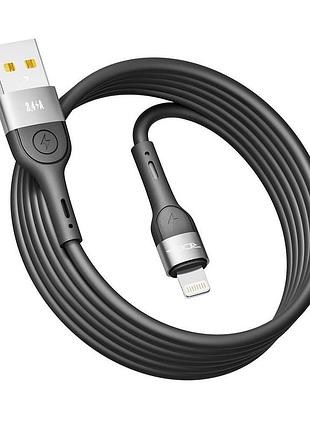 Кабель для зарядки usb ridea rc-xs51 x-silicone usb-lightning 12w 5v/2.4a 2 м черный