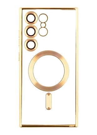 Чехол tpu metallic full camera magsafe samsung galaxy s24 ultra gold