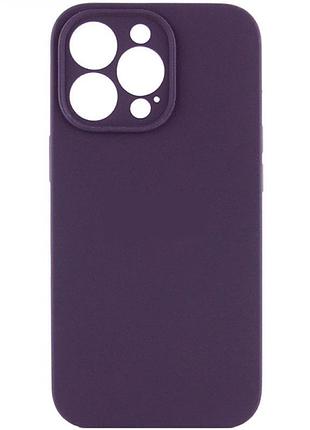 Чехол с защитой камеры silicone case full apple iphone 15 pro max elderberry