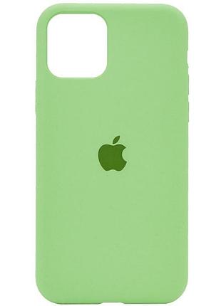Чохол silicone case full protective (aa) для apple iphone 11 pro max (6.5") м'ятний / mint