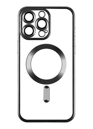 Чехол tpu metallic chrome full camera magsafe apple iphone 12 pro max black
