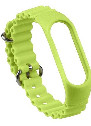 Силиконовый ремешок ocean band xiaomi mi band 3 / mi band 4 / mi band 5 / mi band 6 / mi band 7 yellow