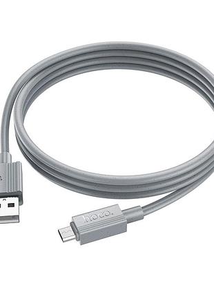 Кабель для зарядки usb hoco x107 usb-мicrousb 2.4a 1 м grey
