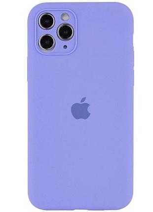 Чехол silicone case full с защитой камеры для iphone 14 pro lilac