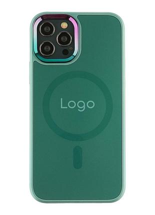 Чехол tpu foggy with magsafe для iphone 12 pro max green