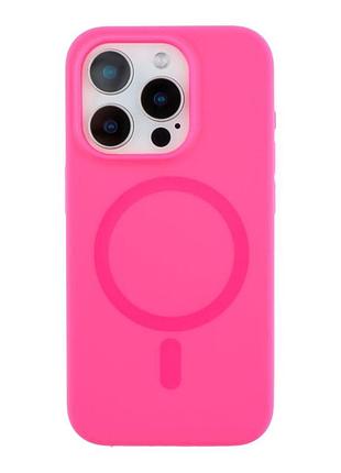 Чехол накладка glow silicone case with magsafe apple iphone 13 pro max hot pink (36058_3606209)