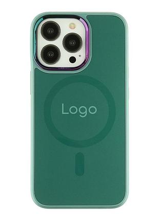 Чехол tpu foggy with magsafe для iphone 13 pro max green