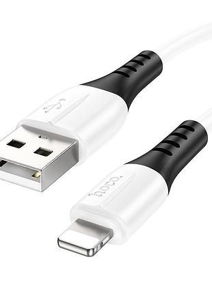 Економний силіконовий кабель hoco. x82 usb на apple-lightning 2.4a 1.0 м/3.28ft white
