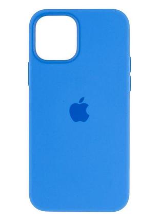 Чохол посиленого захисту magsafe silicone для apple iphone 12/ iphone 12 pro capri blue