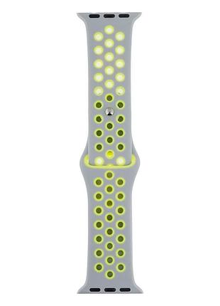 Ремешок для apple watch band silicone nike + protect case 38 / 40mm серо-салатовый