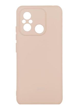 Чехол с рамкой камеры silicone cover a xiaomi redmi 12c pink sand