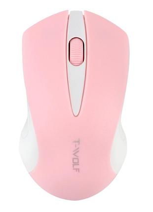 Беспроводная usb мышка twolf q2 usb адаптер 2.4ghz,сменные батареи аа розовый