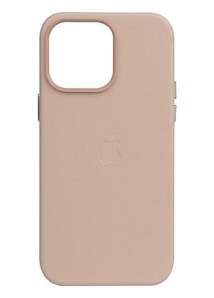 Чохол leather case для apple iphone 14 pro max sand pink