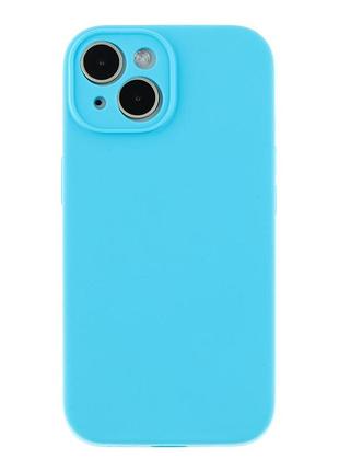 Чехол с защитой камеры silicone case full apple iphone 15 blue