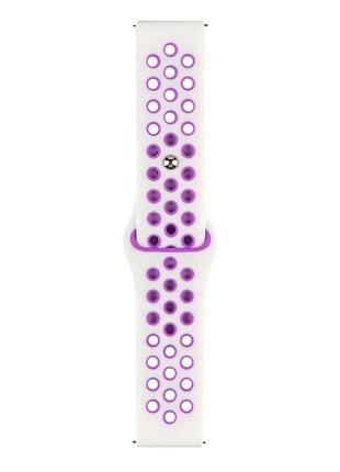 Ремешок universal silicone n sport samsung/amazfit/huawei 20 mm white purple (35718_3577913)
