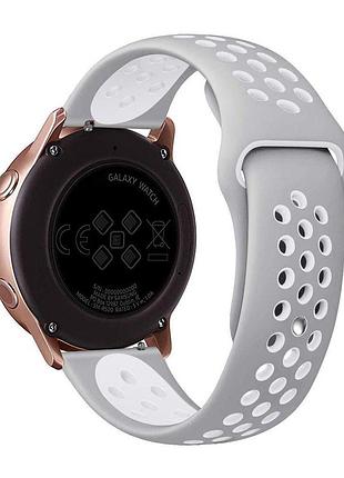 Ремешок universal silicone n sport samsung/amazfit/huawei 22 mm white gray (29272_3337595)