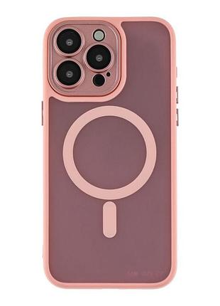 Чехол-накладка magnetic matte camera lens with magsafe apple iphone 14 pink (35211_3345340)