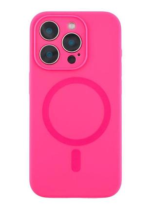 Чехол накладка с рамкой камеры glow silicone case magsafe apple iphone 12 pro hot pink (36071_3606339)