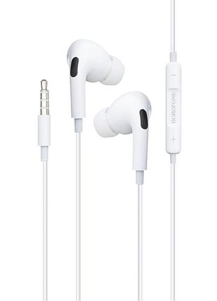 Проводные наушники borofone 3.5 mm bm30 pro вакуумные с микрофоном 1.2 m white