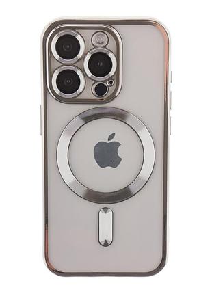 Чохол tpu metallic full camera magsafe для iphone 14 pro max silver