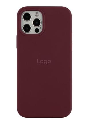 Чехол silicone case (aa) для iphone 12 pro max maroon