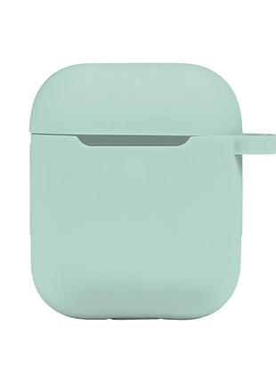 Чехол silicone case с карабином для airpods 1 / airpods 2 sea blue