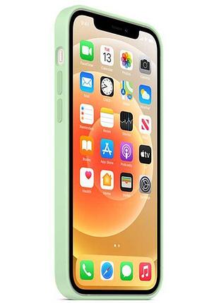 Чехол silicone case full protective (aa) для apple iphone 12 pro max (6.7") зеленый / pistachio 3