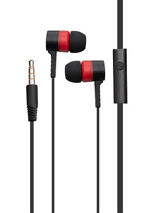 Проводные наушники 3.5mm celebrat d2 вакуумные с микрофоном 1.2m red
