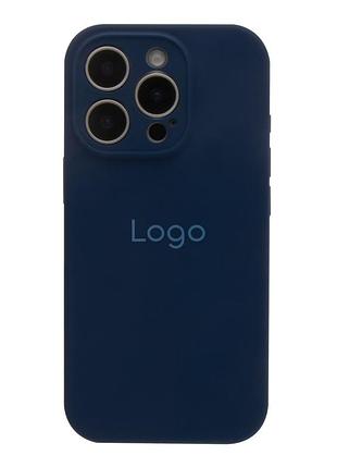 Чохол silicone case full із захистом камери для iphone 16 pro deep navy