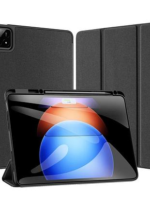 Чехол-книжка dux ducis domo совместим с xiaomi pad 6s pro 12.4 with stylus pen holder auto sleep wake black