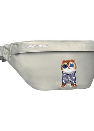 Сумка nimmy oblique satchel glasses cool series размеры (41×10×17.5см) little hipster man/серый