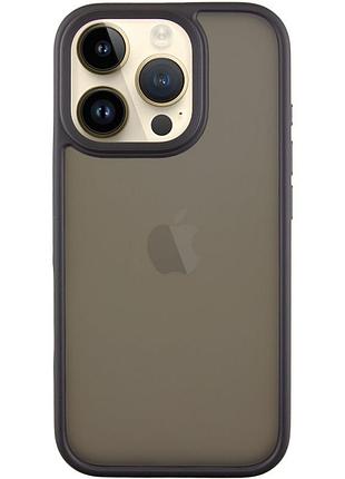 Накладка-чехол metal buttons для apple iphone 16 pro max (айфон 16 про макс) прозрачно-матовый, с металлическими кнопками black