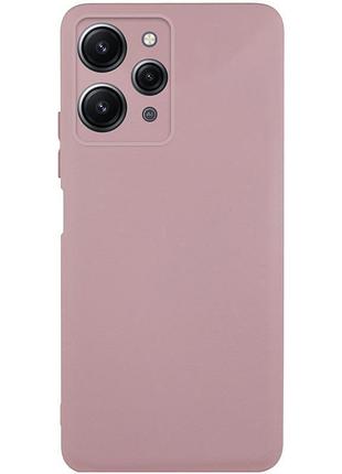 Чехол tpu getman liquid silk full camera для xiaomi redmi 12 розовый / pink sand