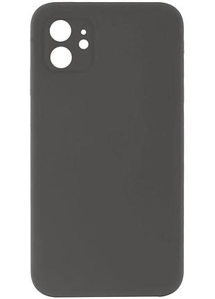 Чехол с защитой камеры silicone case full apple iphone 12 dark grey