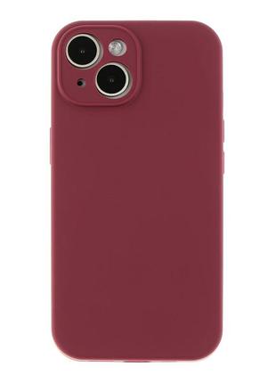 Чехол с защитой камеры silicone case full apple iphone 15 plum