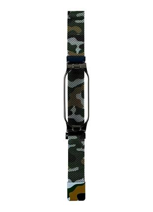 Ремешок для xiaomi mi band mi band 5 / mi band 6 milanese loop color khaki/black