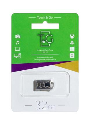 Флеш память t&g usb 2.0 32gb metal 106 steel