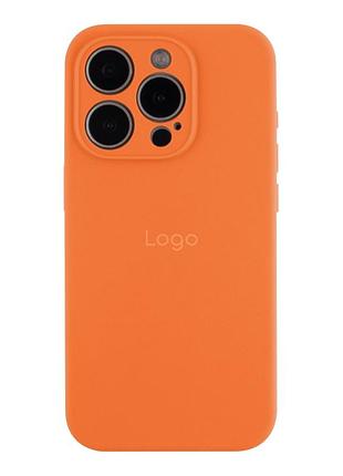 Чехол silicone case full с защитой камеры для iphone 15 pro kumquat