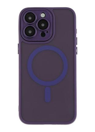 Чехол-накладка magnetic matte camera lens with magsafe apple iphone 14 dark purple (35211_3345342)