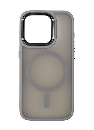 Чехол pc color chrome magsafe apple phone 16 pro grey