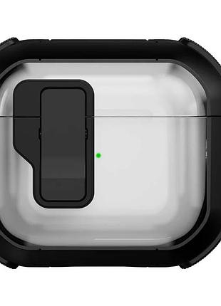 Протиударний захисний чохол locking button кейс для навушників airpods 4 black
