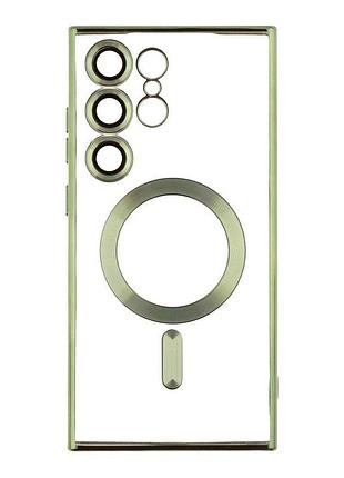 Чехол tpu metallic full camera magsafe samsung galaxy s24 ultra green