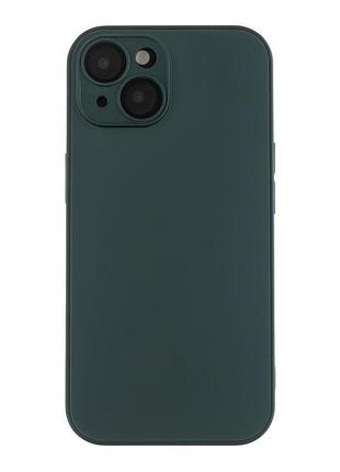 Чехол-накладка стеклянный матовый с защитой камеры matte ag-glass apple iphone 15 green