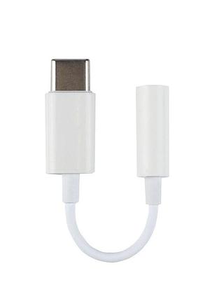 Переходник aux apple type-c to 3.5 jack белый