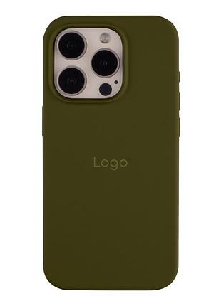 Чехол silicone case full size (aa) для iphone 15 pro army green
