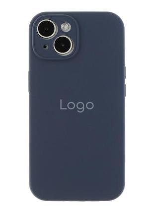 Чохол silicone case full із захистом камери для iphone 15 dark blue